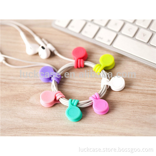 Latest Price Creative Candy Color Button Type Cable Organizer Silicone Earphone Cable Winder